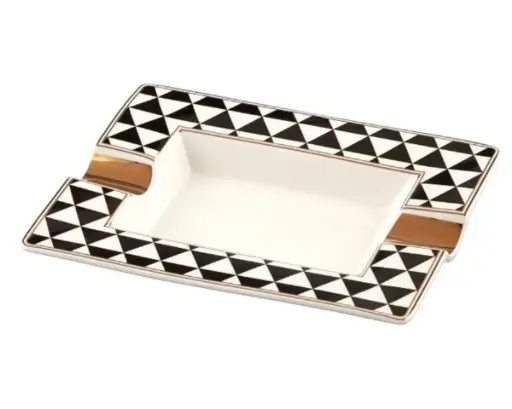 [422006] Ashtray Cigar Ceramic Angelo New Bone A 2 Rests