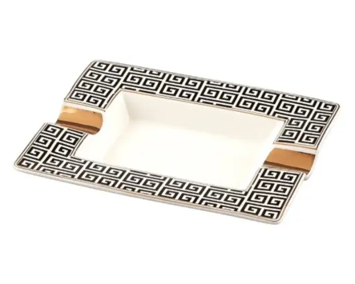 [422007] Ashtray Cigar Ceramic Angelo New Bone B 2 Rests