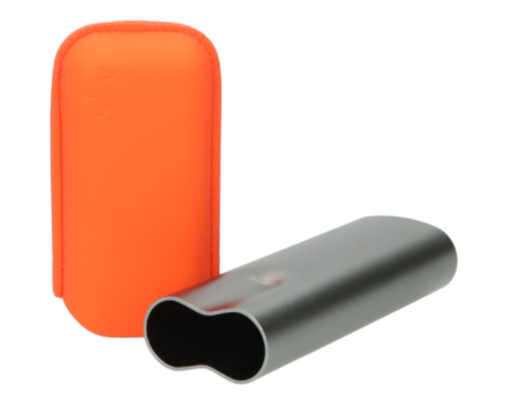 [812029] Etui Cigare Angelo Anodised Aluminium Gris/Orange 2 Cigares
