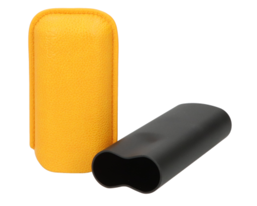 [812036] Etui Sigaar Angelo Anodised Aluminium Zwart/Geel 2 Sigaren