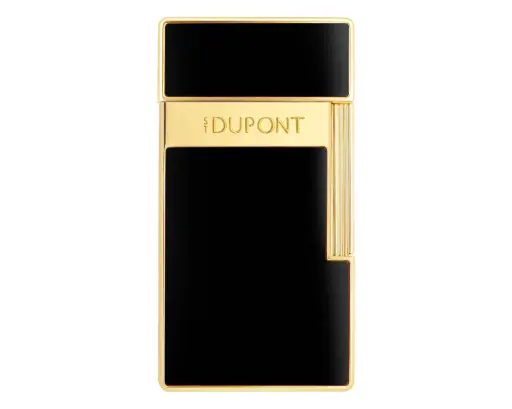 [025222] Lighter Dupont Biggy Black Lacquer Gold