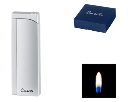[281277] Briquet Caseti Piezo Soft Flame Argent Mat