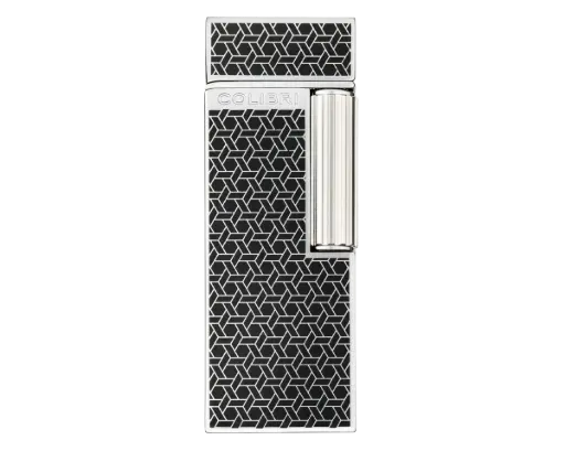 [LI220T6] Briquet Colibri Continental Soft Flame Chromé à Motif