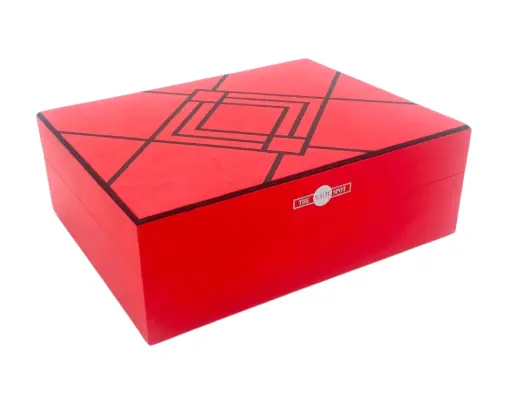 [HS7616RED] Humidor Dunhill White Spot AD Rouge- 50 Cigares